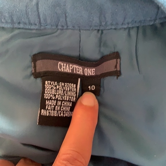 CHAPTER One blue/sea salt faux suede blazer/jacket size 10 - Picture 6 of 9